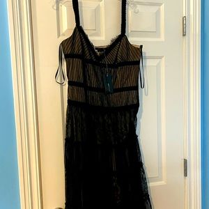 Bcbg black dress with nude underlay